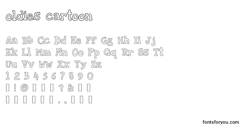 Шрифт Oldies cartoon – алфавит, цифры, специальные символы
