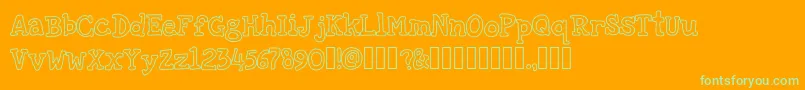 Fonte oldies cartoon – fontes verdes em um fundo laranja