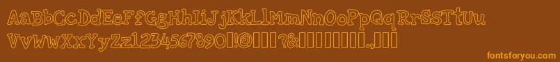 oldies cartoon Font – Orange Fonts on Brown Background