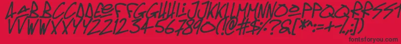 Oldschool Tag Italic Font – Black Fonts on Red Background