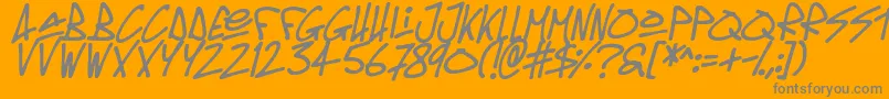 Oldschool Tag Italic Font – Gray Fonts on Orange Background