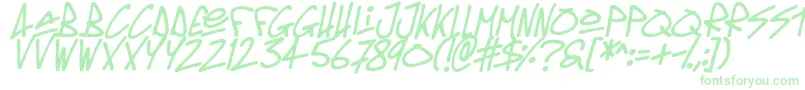 Czcionka Oldschool Tag Italic – zielone czcionki na białym tle