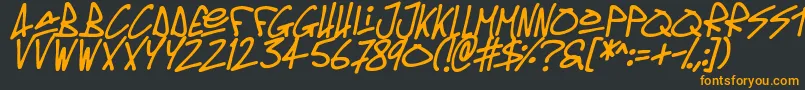 Oldschool Tag Italic Font – Orange Fonts on Black Background