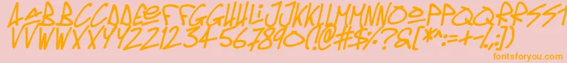 Oldschool Tag Italic Font – Orange Fonts on Pink Background