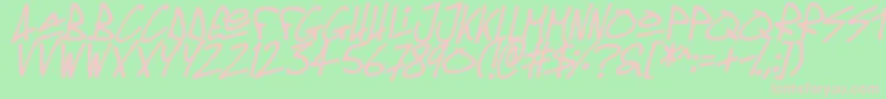 Fonte Oldschool Tag Italic – fontes rosa em um fundo verde