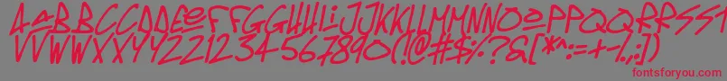 Oldschool Tag Italic Font – Red Fonts on Gray Background
