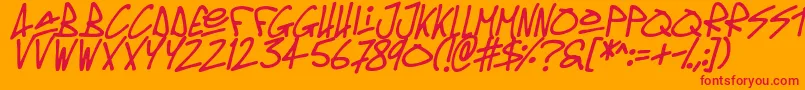 Oldschool Tag Italic Font – Red Fonts on Orange Background