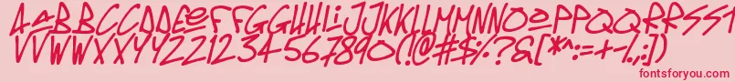 Oldschool Tag Italic Font – Red Fonts on Pink Background