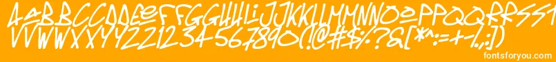 Oldschool Tag Italic Font – White Fonts on Orange Background