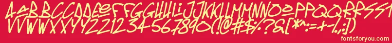 Oldschool Tag Italic Font – Yellow Fonts on Red Background