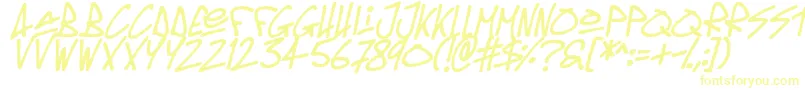 Oldschool Tag Italic Font – Yellow Fonts on White Background