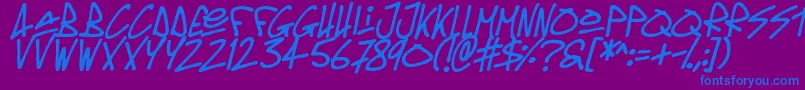 fuente Oldschool Tag Italic – Fuentes Azules Sobre Fondo Morado