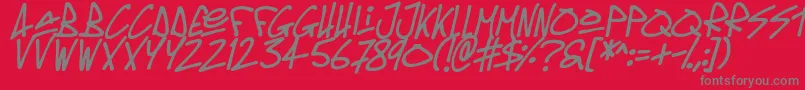 Oldschool Tag Italic Font – Gray Fonts on Red Background