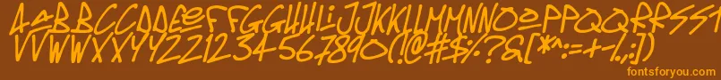 Oldschool Tag Italic Font – Orange Fonts on Brown Background