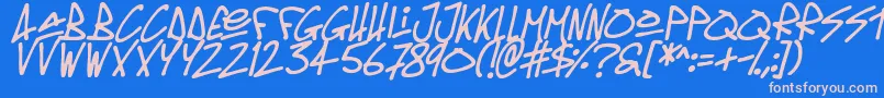 Fonte Oldschool Tag Italic – fontes rosa em um fundo azul