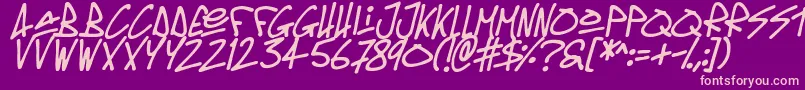 Oldschool Tag Italic Font – Pink Fonts on Purple Background