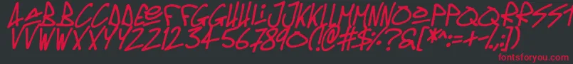 Oldschool Tag Italic Font – Red Fonts on Black Background