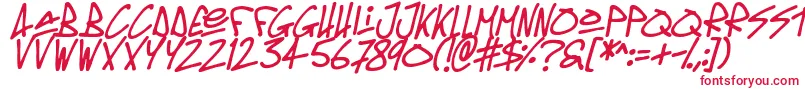 フォントOldschool Tag Italic – 赤い文字