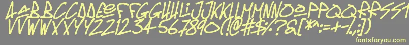 Oldschool Tag Italic Font – Yellow Fonts on Gray Background