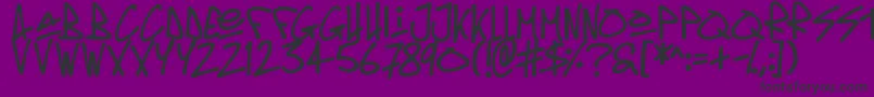 Oldschool Tag Font – Black Fonts on Purple Background