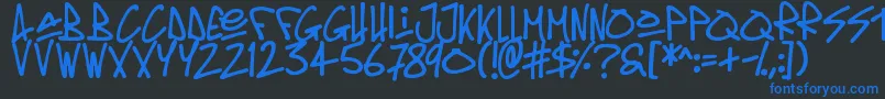 Oldschool Tag Font – Blue Fonts on Black Background