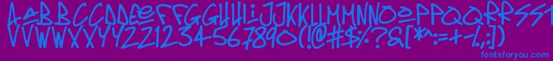 Oldschool Tag Font – Blue Fonts on Purple Background