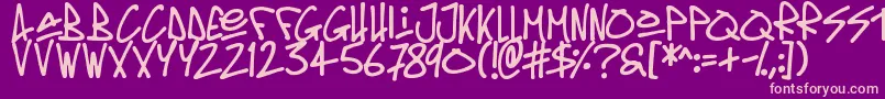 Oldschool Tag Font – Pink Fonts on Purple Background