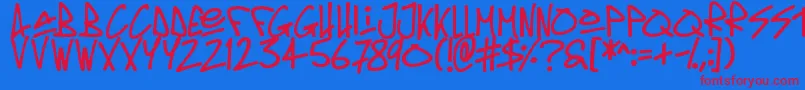 Oldschool Tag Font – Red Fonts on Blue Background