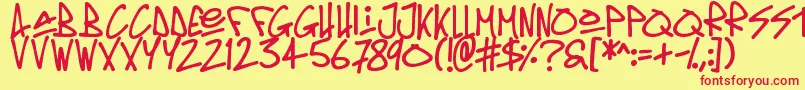 Oldschool Tag Font – Red Fonts on Yellow Background