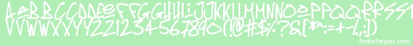 Oldschool Tag Font – White Fonts on Green Background