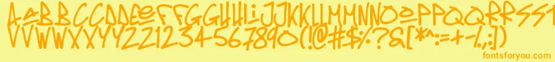 Oldschool Tag Font – Orange Fonts on Yellow Background
