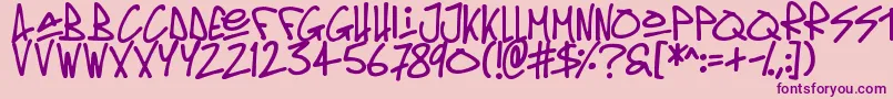 Oldschool Tag Font – Purple Fonts on Pink Background