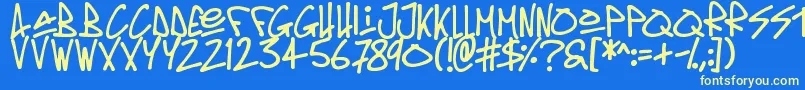 Oldschool Tag Font – Yellow Fonts on Blue Background