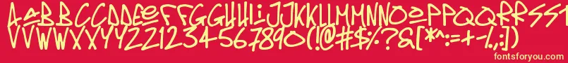 Oldschool Tag Font – Yellow Fonts on Red Background