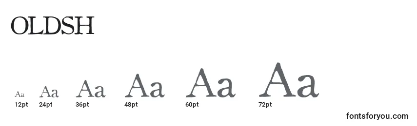 Размеры шрифта OLDSH    (135993)