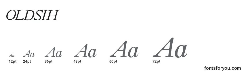 Размеры шрифта OLDSIH   (135994)