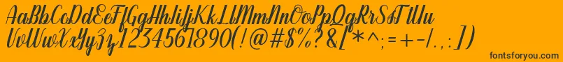 oldtrafford free-Schriftart – Schwarze Schriften auf orangefarbenem Hintergrund