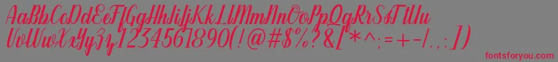 oldtrafford free Font – Red Fonts on Gray Background
