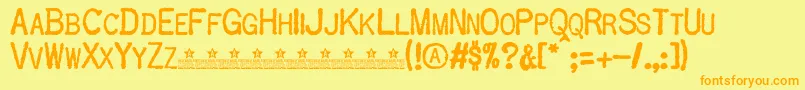 OLDTYPE PERSONAL USE    Font – Orange Fonts on Yellow Background
