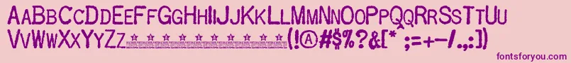 フォントOLDTYPE PERSONAL USE    – ピンクの背景に紫のフォント