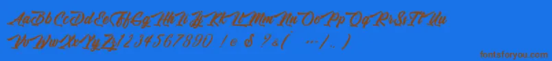 Ole Blizzard   Personal Use Font – Brown Fonts on Blue Background