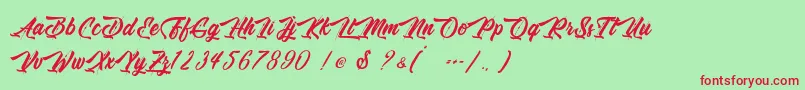 Ole Blizzard   Personal Use Font – Red Fonts on Green Background