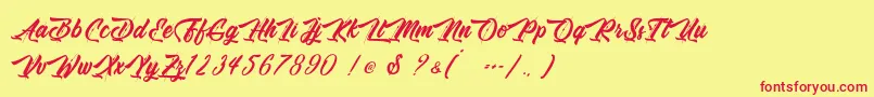 Ole Blizzard   Personal Use Font – Red Fonts on Yellow Background