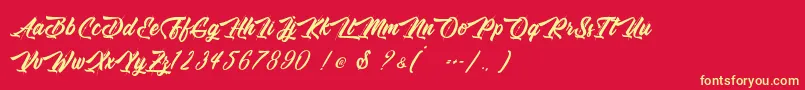 Ole Blizzard   Personal Use Font – Yellow Fonts on Red Background