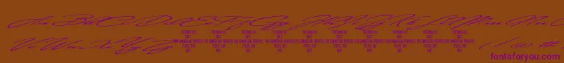 Olean Font – Purple Fonts on Brown Background