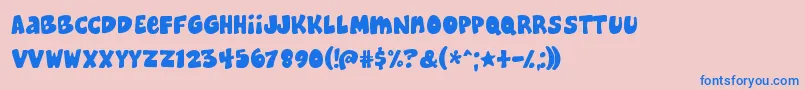 Cheeseburger Font – Blue Fonts on Pink Background