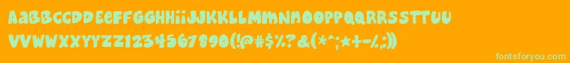Cheeseburger Font – Green Fonts on Orange Background