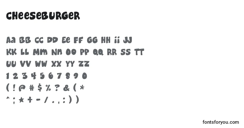 characters of cheeseburger font, letter of cheeseburger font, alphabet of  cheeseburger font