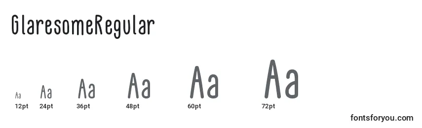 sizes of glaresomeregular font, glaresomeregular sizes