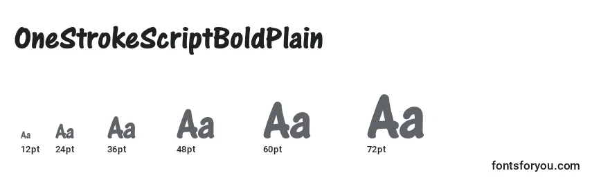 sizes of onestrokescriptboldplain font, onestrokescriptboldplain sizes